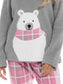 Women's Ultra-Soft Fleece Pyjama Set Cozy Polar Bear Print Long Sleeve Top and Elasticated Bottoms Warm Winter Nightwear by Daisy Dreamer. Buy now for £20.00.