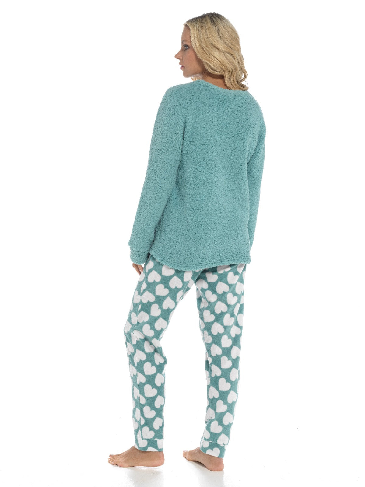 Women's Ultra-Soft Panda Snuggle Fleece Pyjama Set with Long Sleeve Top and Elasticated Bottoms for Lounging and Sleepwear by Daisy Dreamer. Buy now for £20.00.