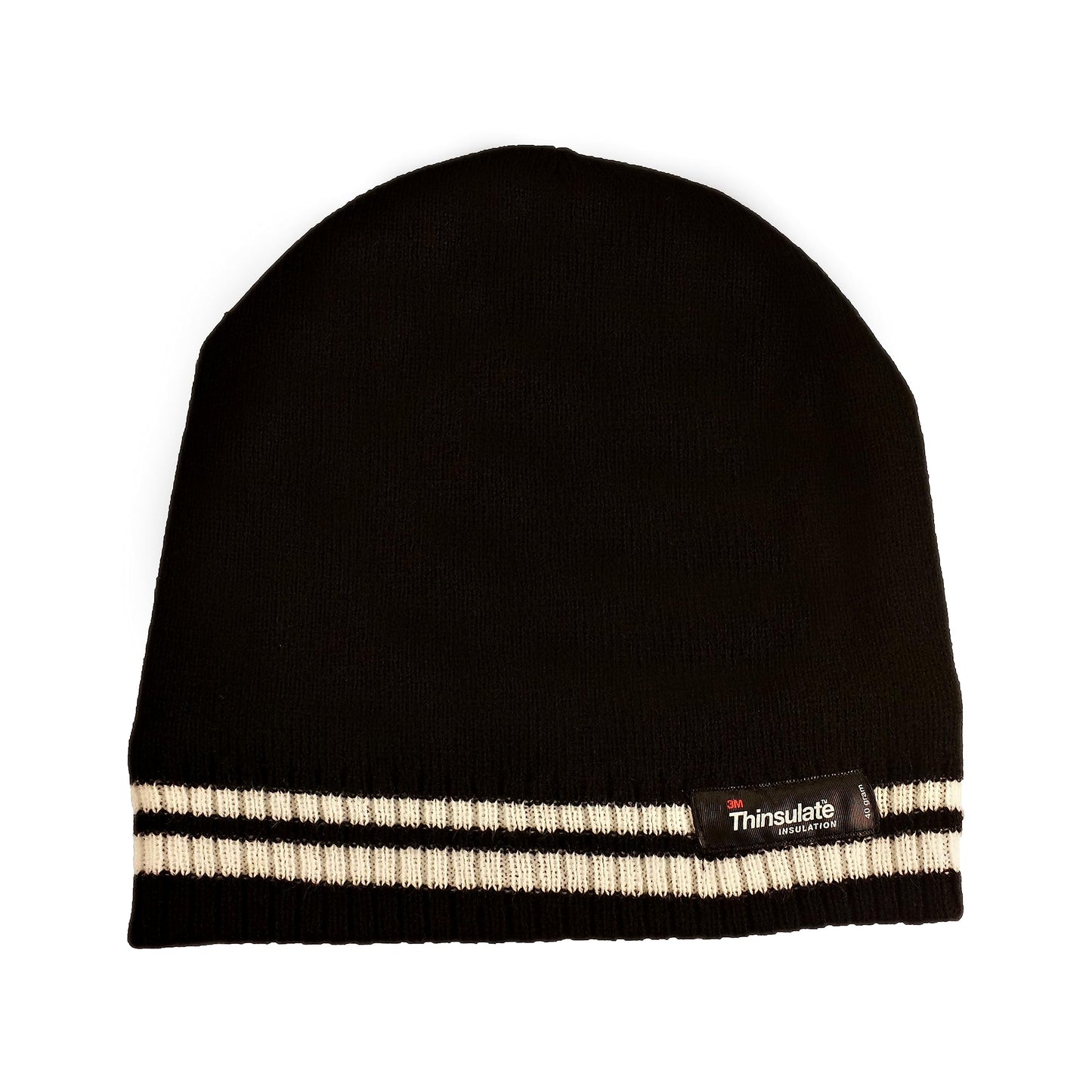 Women's Winter Thermal Beanie Hat with Striped Design and 3M Thinsulate Insulation Warm Acrylic Knit Cap for Cold Weather Fashion Black Red Navy Purple by Sock Stack. Buy now for £8.00.