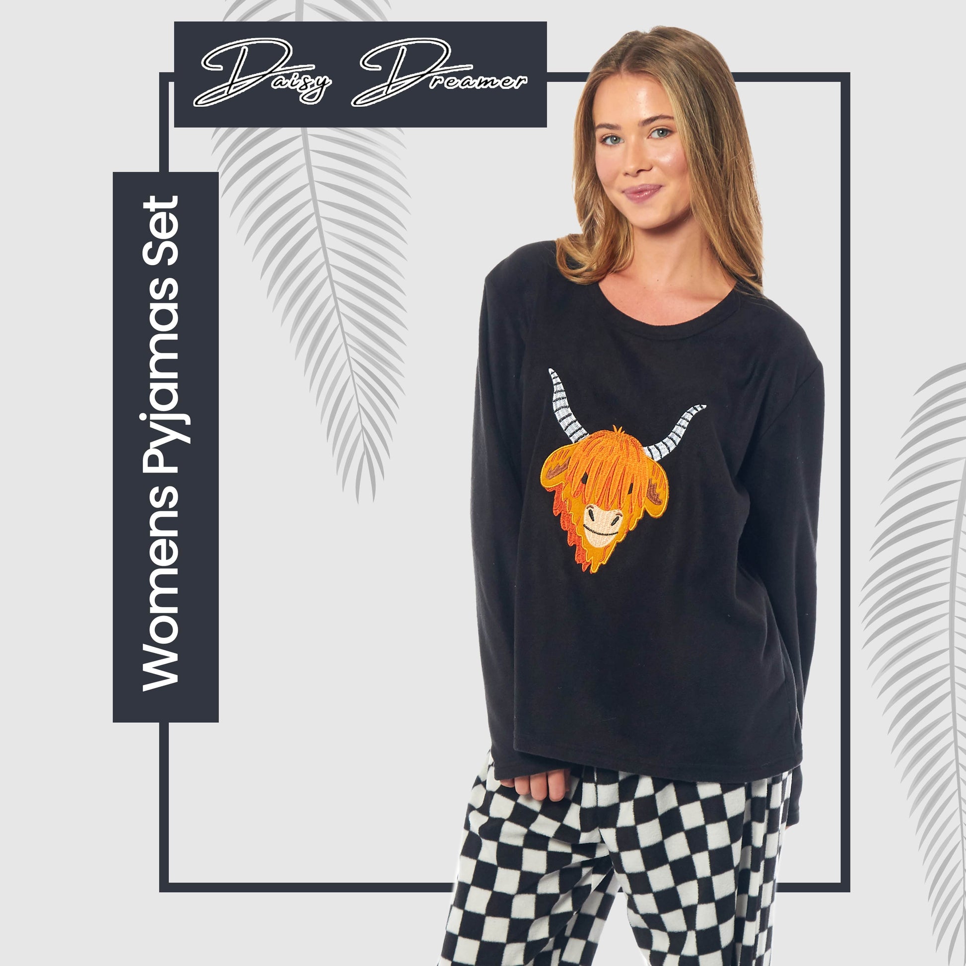 Women's Highland Cow Thermal Fleece Pyjamas Set Soft Warm Winter PJs Animal Print Loungewear Sleepwear Long Sleeve Top and Bottom by Daisy Dreamer. Buy now for £15.00. A Pyjamas by Daisy Dreamer. 100% polyester,_Hi_chtgptapp_optimised_this_description-gen