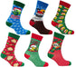 12 Pairs Men's Christmas Socks Cotton Rich Festive Holiday Novelty Designs Santa Claus Turkey Emojis Stocking Filler in UK Sizes 6-11 by Sock Stack. Buy now for £10.00.