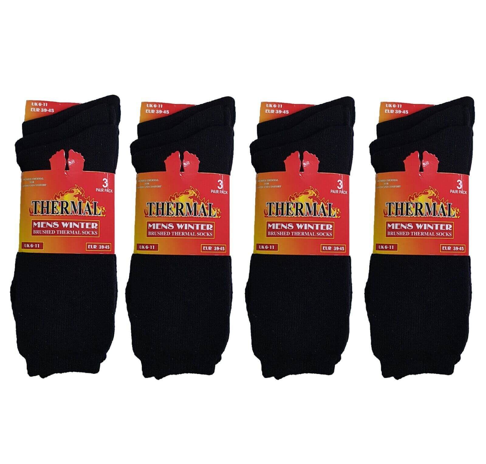 12 Pairs Men's Thermal Work Boot Socks Thick Warm Cushioned Reinforced Durable for Construction and Hiking Cold Weather by Sock Stack. Buy now for £10.00.