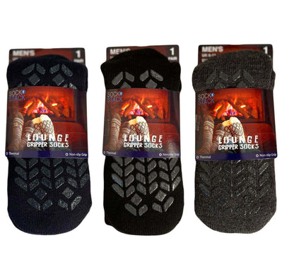 3 Pairs Men's Thermal Lounge Non-Slip Slipper Socks Thick Fleece Winter Warm Home Footwear UK 6-11 by Sock Stack. Buy now for £7.00.