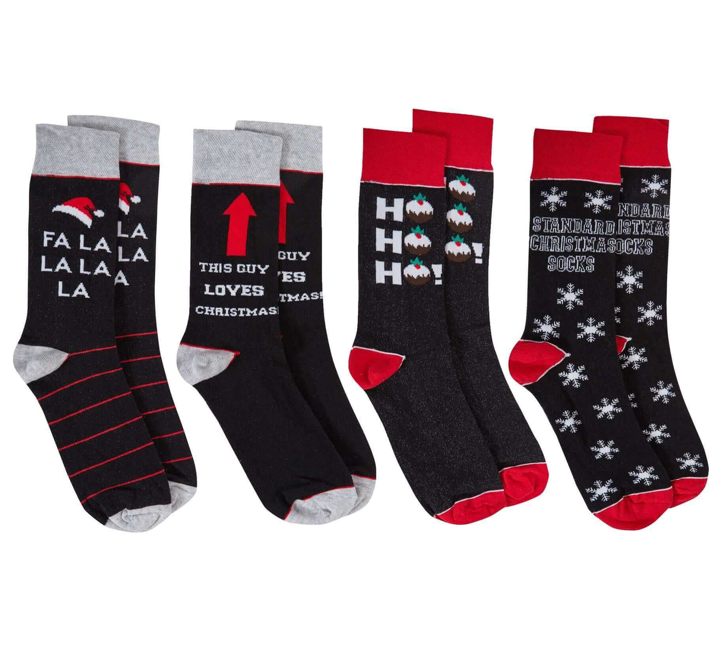 4 Pack Mens Christmas Socks Cotton Rich Fun Festive Designs Perfect Stocking Filler Holiday Gift UK 6-11 EUR 39-45 by Sock Stack. Buy now for £8.00.