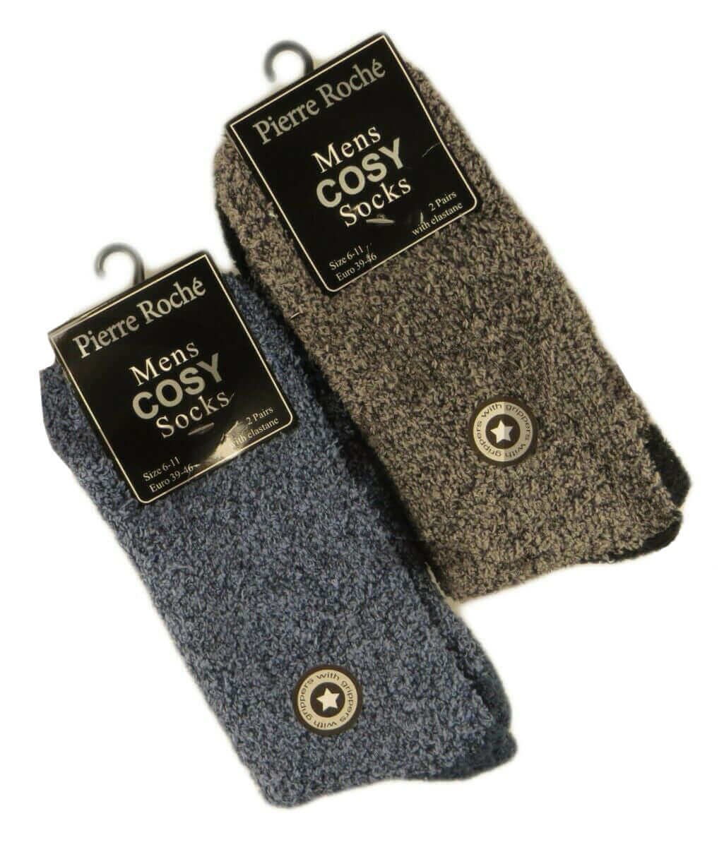 4 Pack Mens Winter Thermal Slipper Socks Non Skid Gripper Socks with Thick Fleece Lining for Warmth and Safety Perfect for Home and Elderly by Sock Stack. Buy now for £6.00.