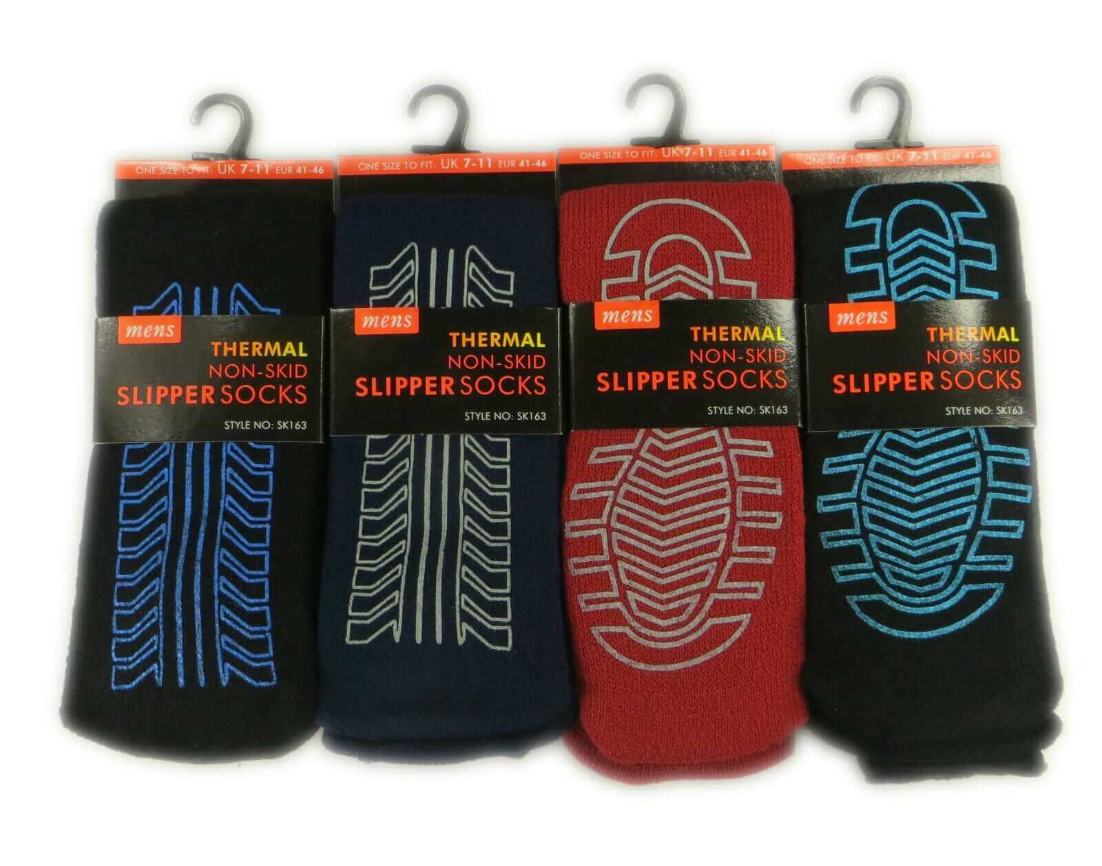 4 Pairs Mens Thermal Slipper Socks Non Slip Grips Thick Fleece Lined Winter Socks Cozy House Socks Perfect Gift by Sock Stack. Buy now for £8.00.