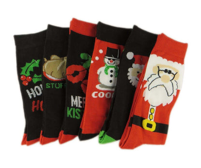 6 Pack Men's Christmas Socks Cotton Rich Holiday Designs Festive Santa Snowman Holly Turkey Comfortable Warm Gift UK 6-11 EUR 39-45 by Sock Stack. Buy now for £6.00.