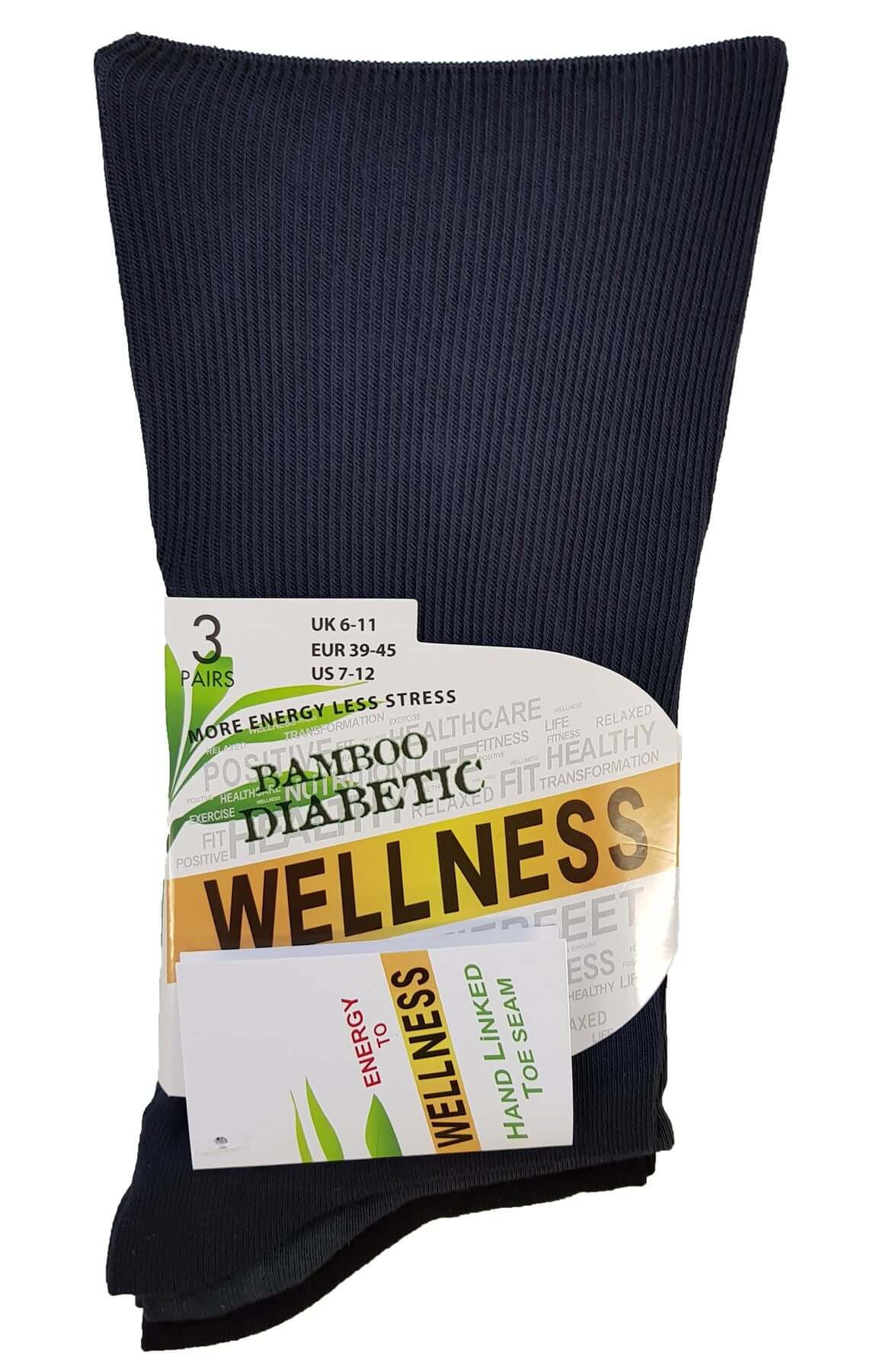 6 Pairs Men's Bamboo Diabetic Comfort Socks Moisture-Wicking Antibacterial Hypoallergenic Extra Wide Sustainable Sock Stack. Buy now for £9.00.