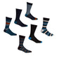 6 Pairs Mens Bamboo Socks Argyle Stripe Breathable Moisture-Wicking Casual Suit Anti-Odor Soft Grip Elastic Hand-Linked Toe Seam UK 6-11 EUR 39-45 Sock Stack. Buy now for £8.00.