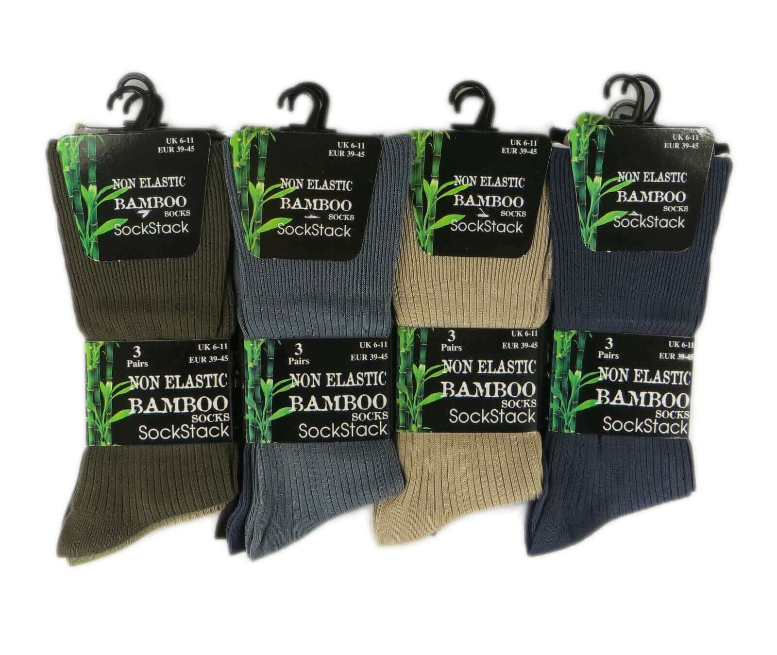 6 Pairs Men's Bamboo Socks Loose Top Soft Grip Anti Bacterial Moisture-Wicking Reinforced Heel and Toe Comfortable Durable UK 6-11 EUR 39-45 by Sock Stack. Buy now for £7.00.