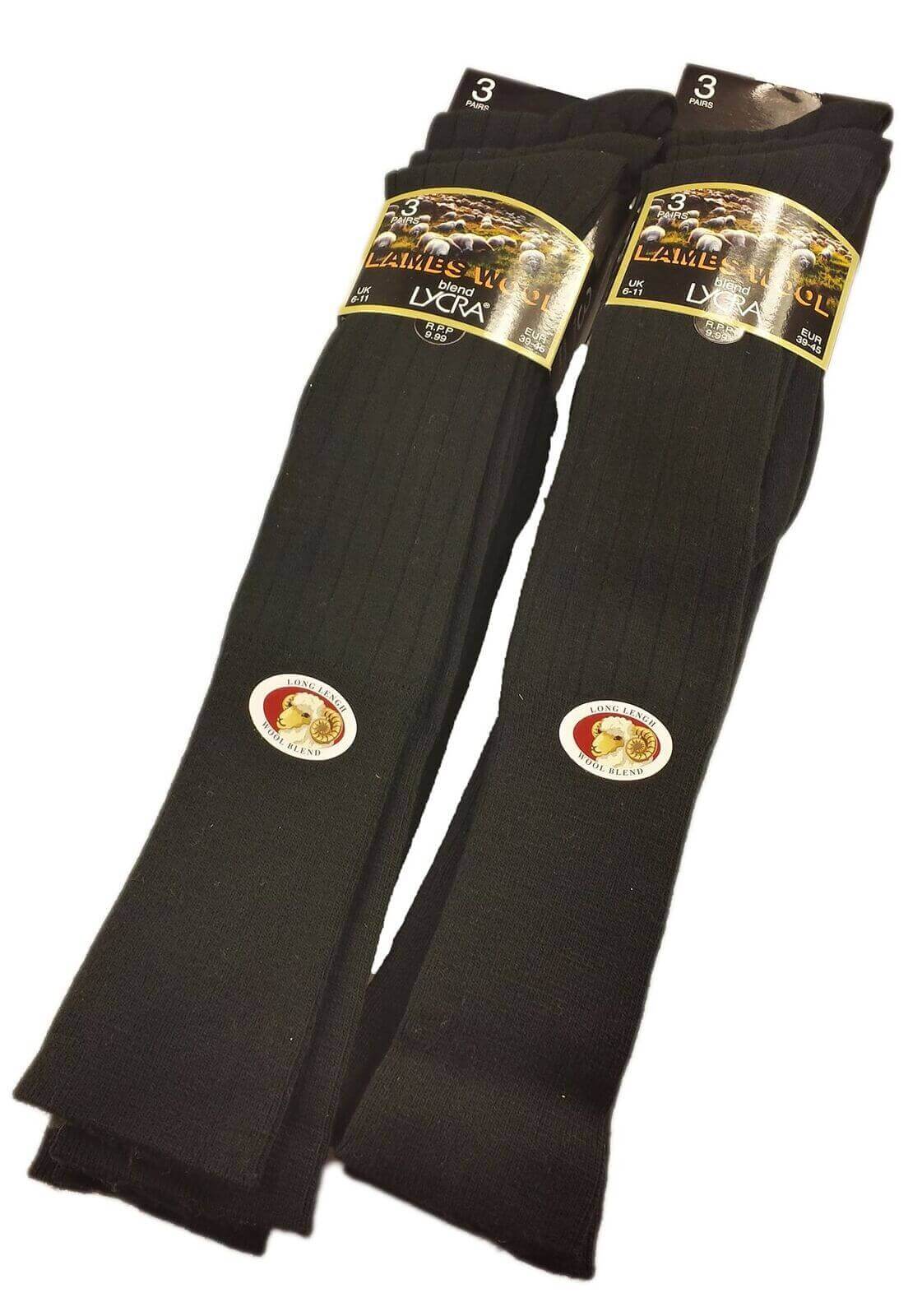 6 Pairs Mens Knee High Wool Hiking Riding Socks Cushioned Arch Support Durable Reinforced Toe Warm Breathable by Sock Stack. Buy now for £9.00.