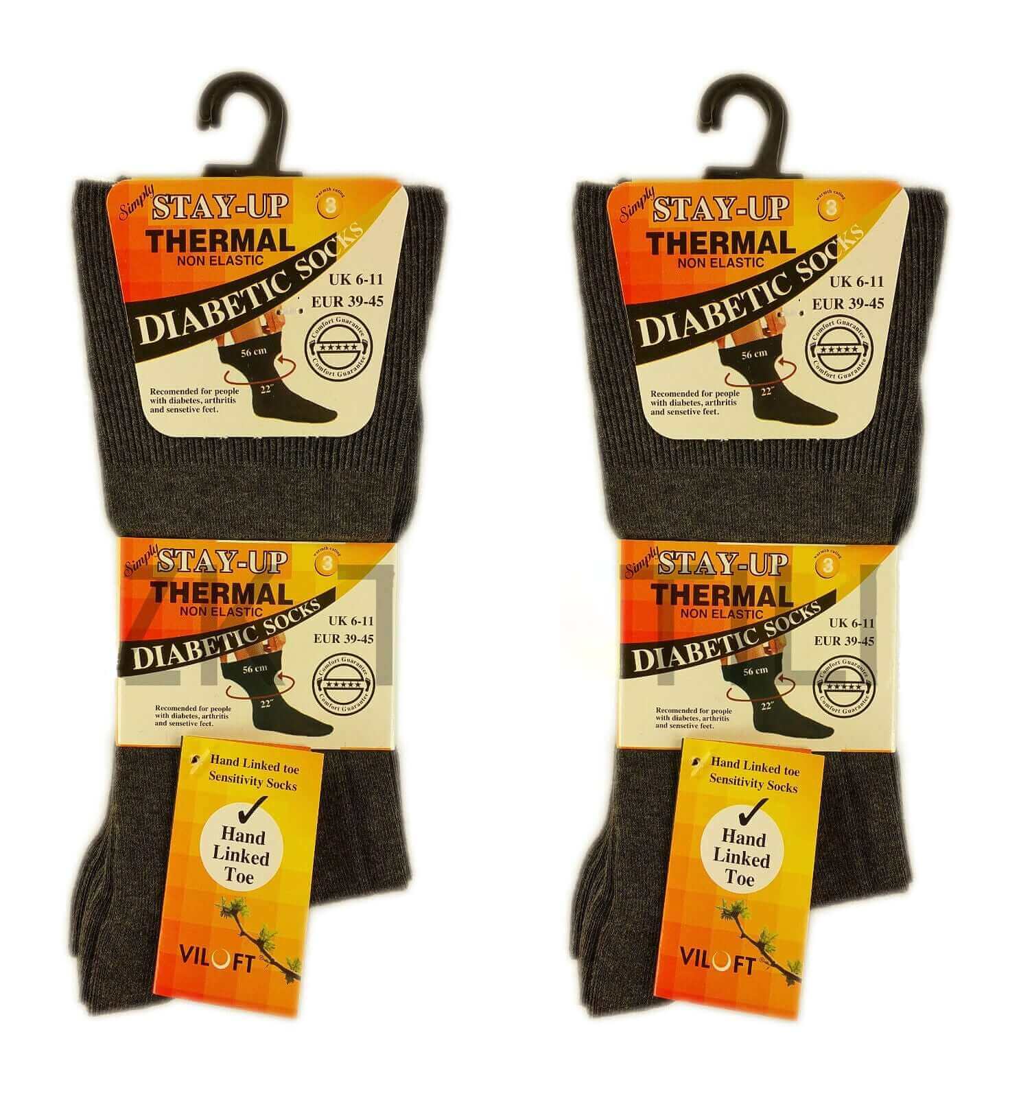6 Pairs Men's Non-Elastic Diabetic Socks Moisture-Wicking Antibacterial Viloft Blend for Swollen Feet and Improved Circulation UK 6-11 By Sock Stack. Buy now for £8.00.