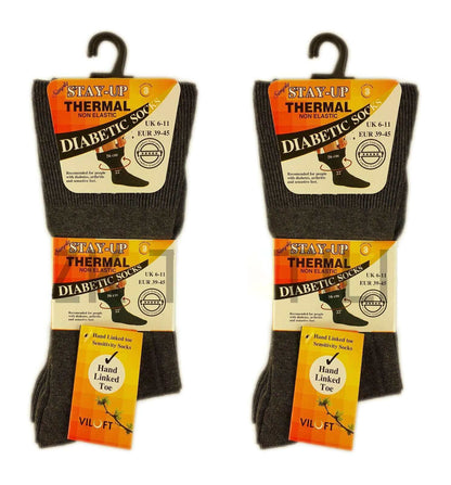 6 Pairs Men's Non-Elastic Diabetic Socks Moisture-Wicking Antibacterial Viloft Blend for Swollen Feet and Improved Circulation UK 6-11 By Sock Stack. Buy now for £8.00.