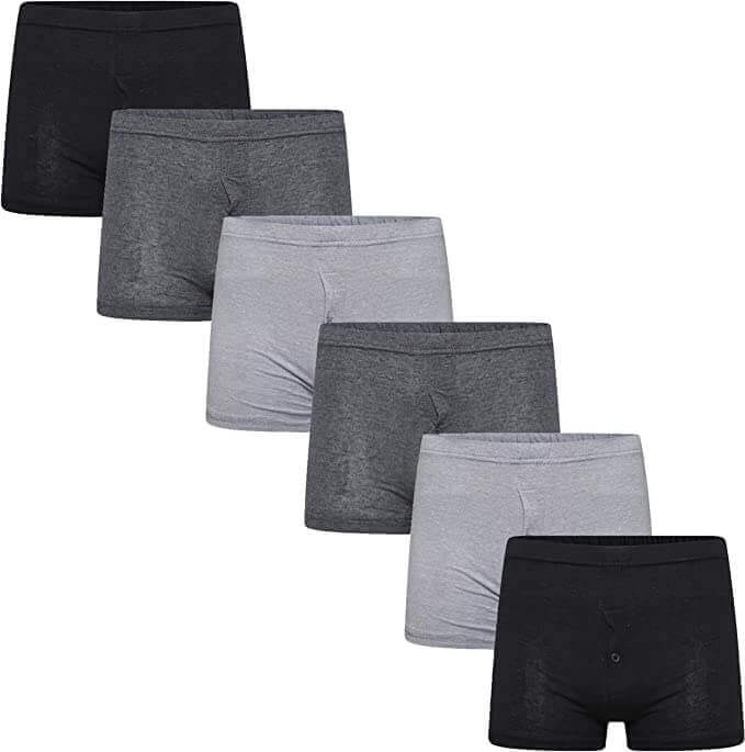 6 Pack Men's Cotton Rich Boxer Shorts Classic Trunk Style Underwear Comfortable Waistband Stretch Breathable Black Grey Small Medium Large by Sock Stack. Buy now for £9.00. A Boxer Shorts by Sock Stack. _Hi_chtgptapp_optimised_this_description-generator,_