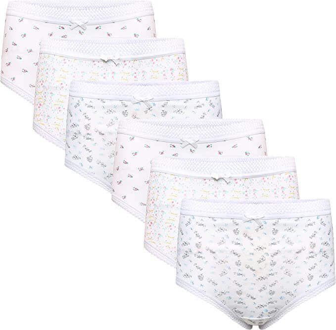 Floral Cotton Brief Panty - 6 Pack
