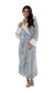 Luxurious Women's Fleece Dressing Gown with Sherpa Fur Hood Plush Flannel Bath Robe Elegant Shimmer Grey Soft Cozy Loungewear by Daisy Dreamer. Buy now for £20.00.