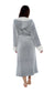 Luxurious Women's Fleece Dressing Gown with Sherpa Fur Hood Plush Flannel Bath Robe Elegant Shimmer Grey Soft Cozy Loungewear by Daisy Dreamer. Buy now for £20.00.