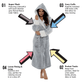 Luxurious Women's Fleece Dressing Gown with Sherpa Fur Hood Plush Flannel Bath Robe Elegant Shimmer Grey Soft Cozy Loungewear by Daisy Dreamer. Buy now for £20.00.