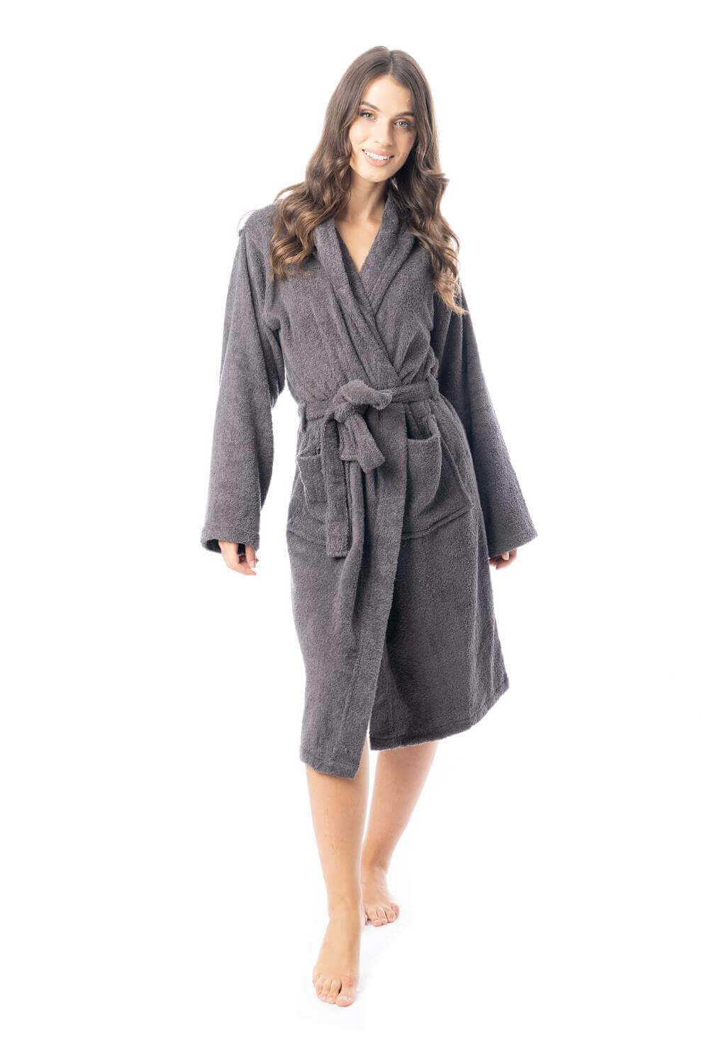 Luxury Women's Terry Cotton Bath Robe Ultra-Absorbent Soft Cozy Dressing Gown for Home Spa Gym Travel by Daisy Dreamer. Buy now for £15.00.