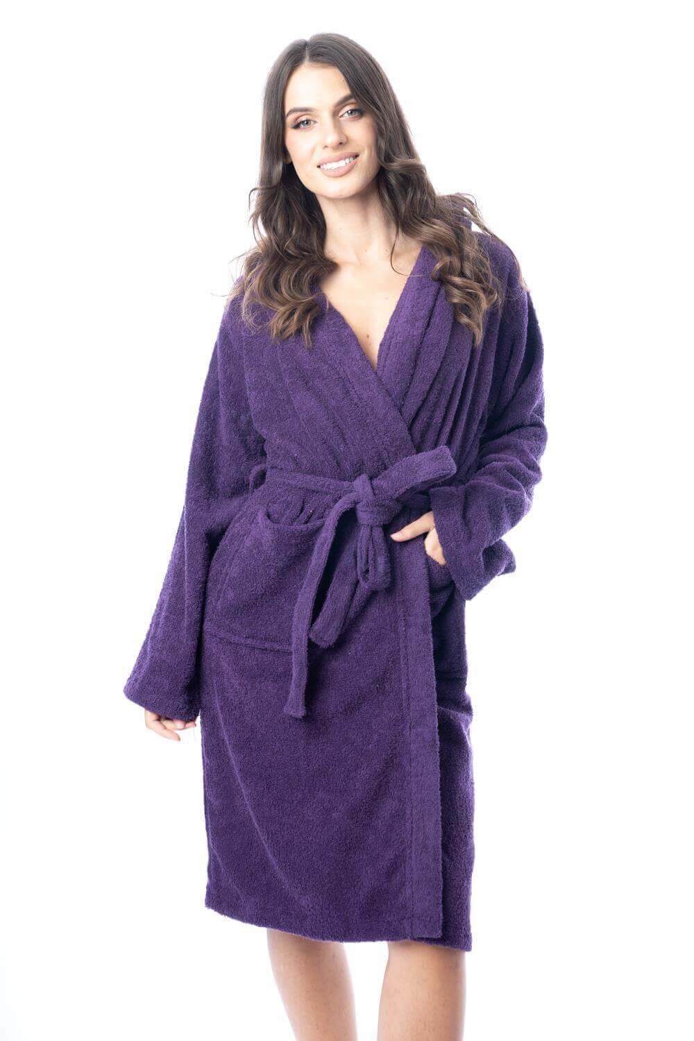 Luxury Women's Terry Cotton Bath Robe Ultra-Absorbent Soft Cozy Dressing Gown for Home Spa Gym Travel by Daisy Dreamer. Buy now for £15.00.