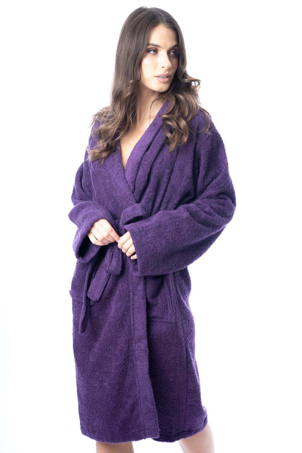 Luxury Women's Terry Cotton Bath Robe Ultra-Absorbent Soft Cozy Dressing Gown for Home Spa Gym Travel by Daisy Dreamer. Buy now for £15.00.
