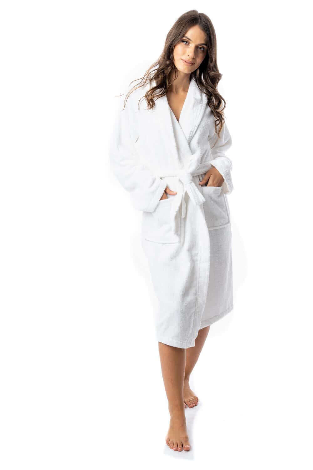 Luxury Women's Terry Cotton Bath Robe Ultra-Absorbent Soft Cozy Dressing Gown for Home Spa Gym Travel by Daisy Dreamer. Buy now for £15.00.