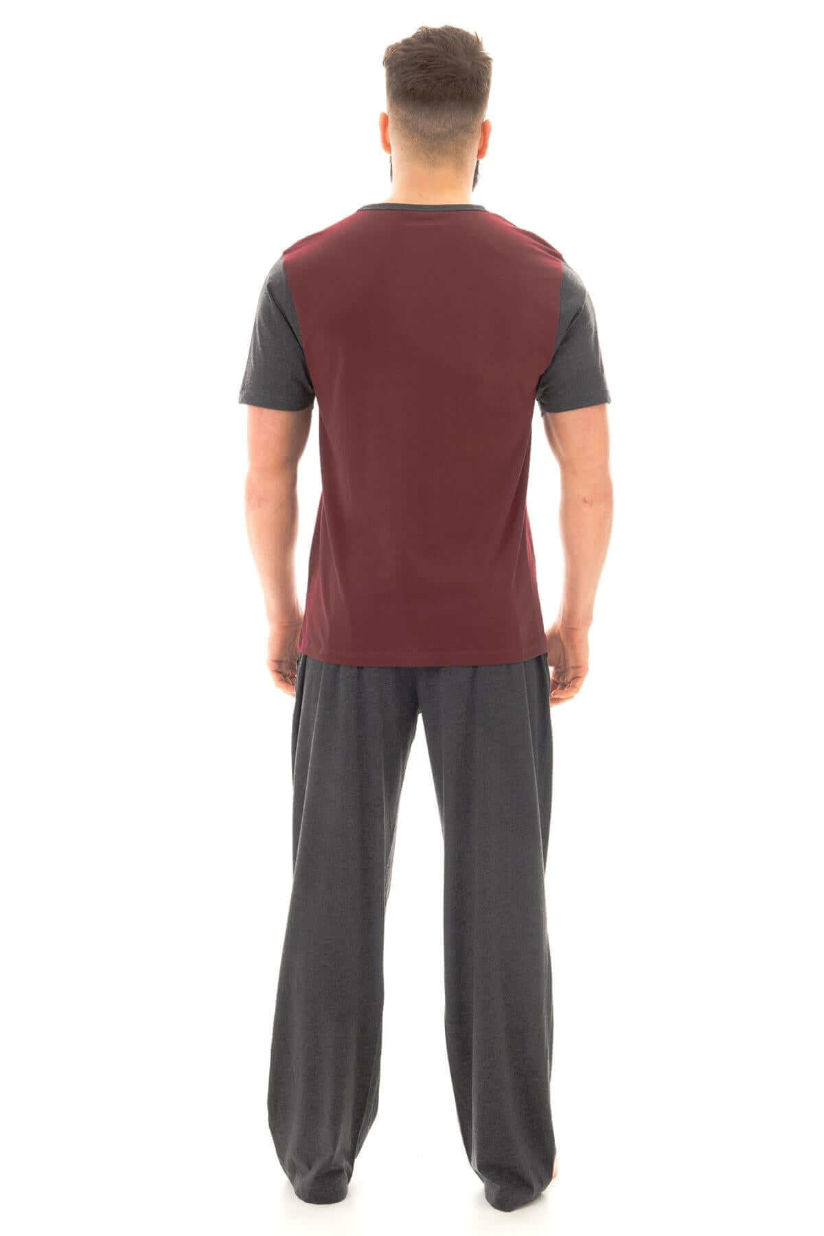 Men's Cotton T Shirt and Long Pants Loungewear Set Comfortable Lightweight Sleepwear for Warm Weather Relaxation Versatile Styles by Sock Stack. Buy now for £10.00.