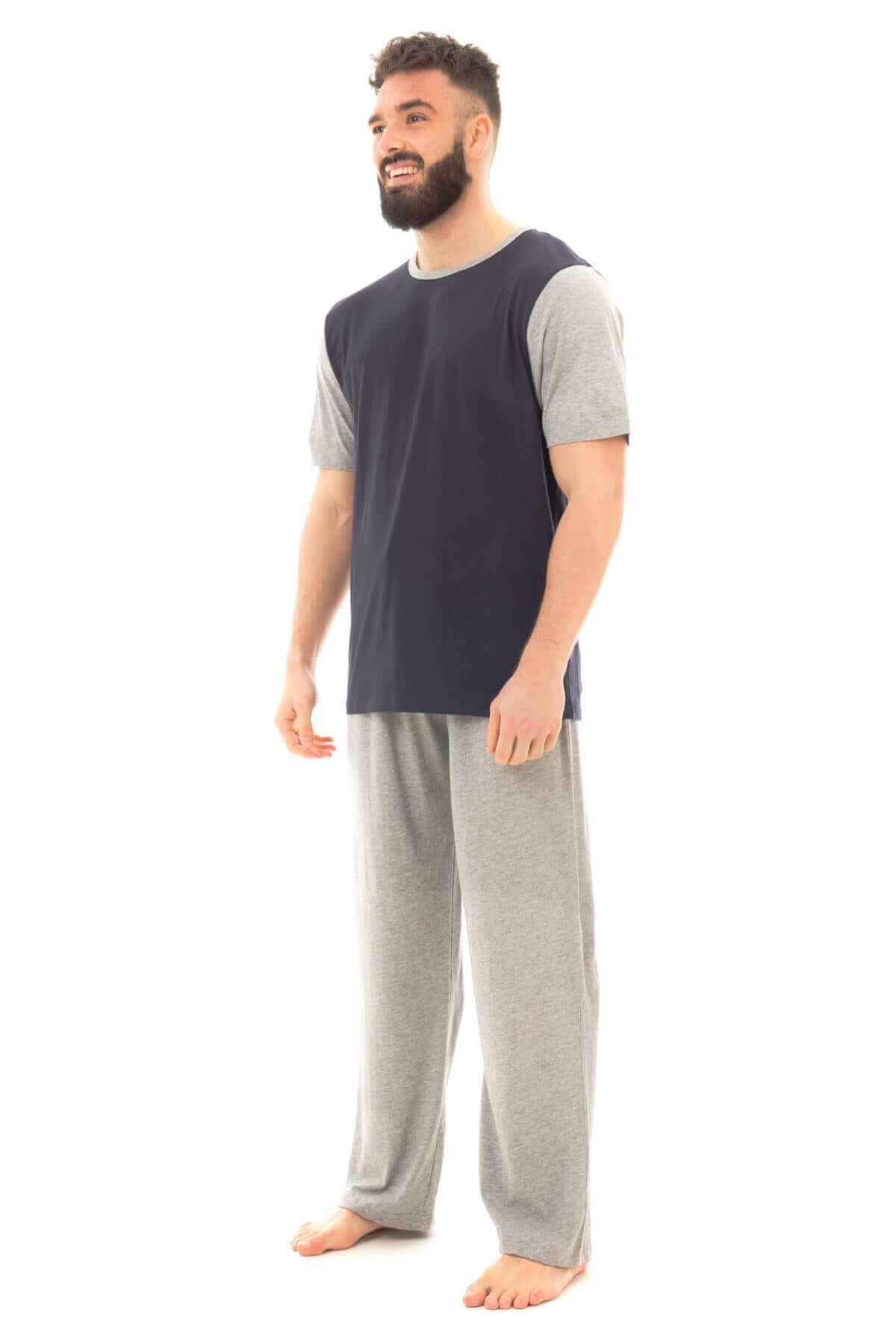 Men's Cotton T Shirt and Long Pants Loungewear Set Comfortable Lightweight Sleepwear for Warm Weather Relaxation Versatile Styles by Sock Stack. Buy now for £10.00.
