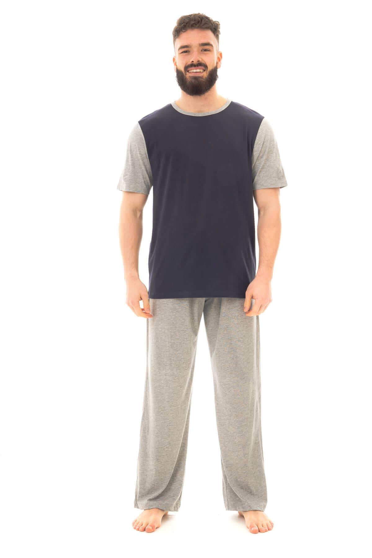 Men's Cotton T Shirt and Long Pants Loungewear Set Comfortable Lightweight Sleepwear for Warm Weather Relaxation Versatile Styles by Sock Stack. Buy now for £10.00.