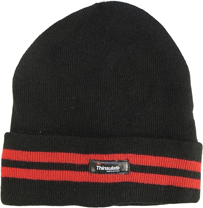 Men's Winter Thinsulate Insulation Fleece Knitted Beanie Hat Stripe Warm Lightweight Breathable Quick Drying for Outdoor Activities Hiking Camping Skiing by Sock Stack. Buy now for £7.00.