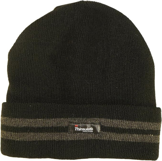 Men's Winter Thinsulate Insulation Fleece Knitted Beanie Hat Stripe Warm Lightweight Breathable Quick Drying for Outdoor Activities Hiking Camping Skiing by Sock Stack. Buy now for £7.00.