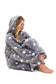 Oversized Grey Stars Hooded Blanket Ultra Soft Sherpa Fur Lining Plush Flannel Loungewear One Size Fits All for Adults and Kids by Daisy Dreamer. Buy now for £11.00.