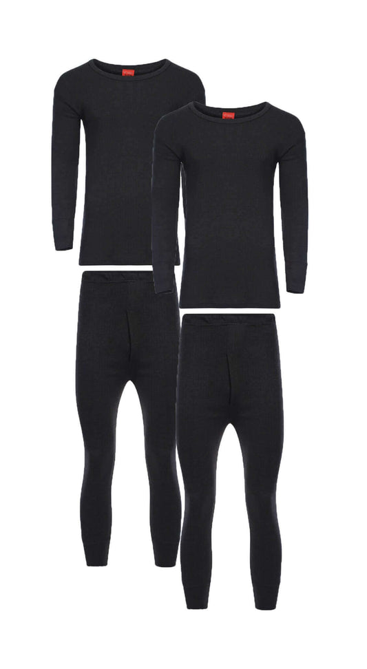 Pack of 2 Men's Thermal Underwear Set Long Sleeve Top and Long Johns for Running Hiking and Workwear Insulating Yarn by Heatwave Thermalwear. Buy now for £20.00.
