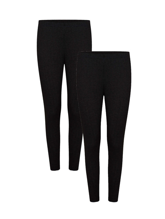 Pack of 2 Womens Thermal Pants Advanced Insulating Yarn Cotton Rich Ribbed Comfort Fit for Running Hiking Workwear in White Grey Black by Heatwave Thermalwear. Buy now for £10.00.