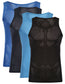 Pack of 3 Mens Cotton Mesh String Vests Comfortable Gym Muscle Tops in Multicolour Black White Grey Breathable Quick-Dry Athletic Wear Small Medium Large by Sock Stack. Buy now for £6.00.