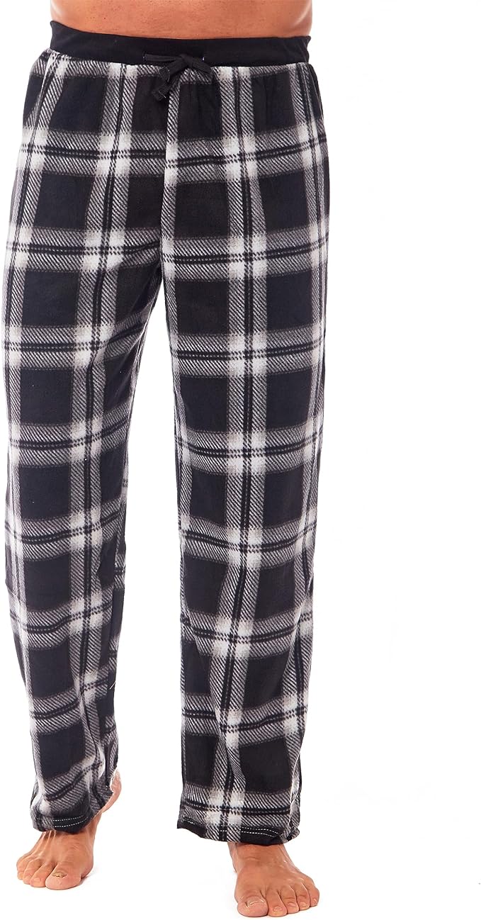 Ultra Soft Mens Fleece Lounge Pajama Pants Checkered Design Winter Comfort Elastic Waistband Relaxed Fit Warm Sleepwear by Daisy Dreamer. Buy now for £15.00.