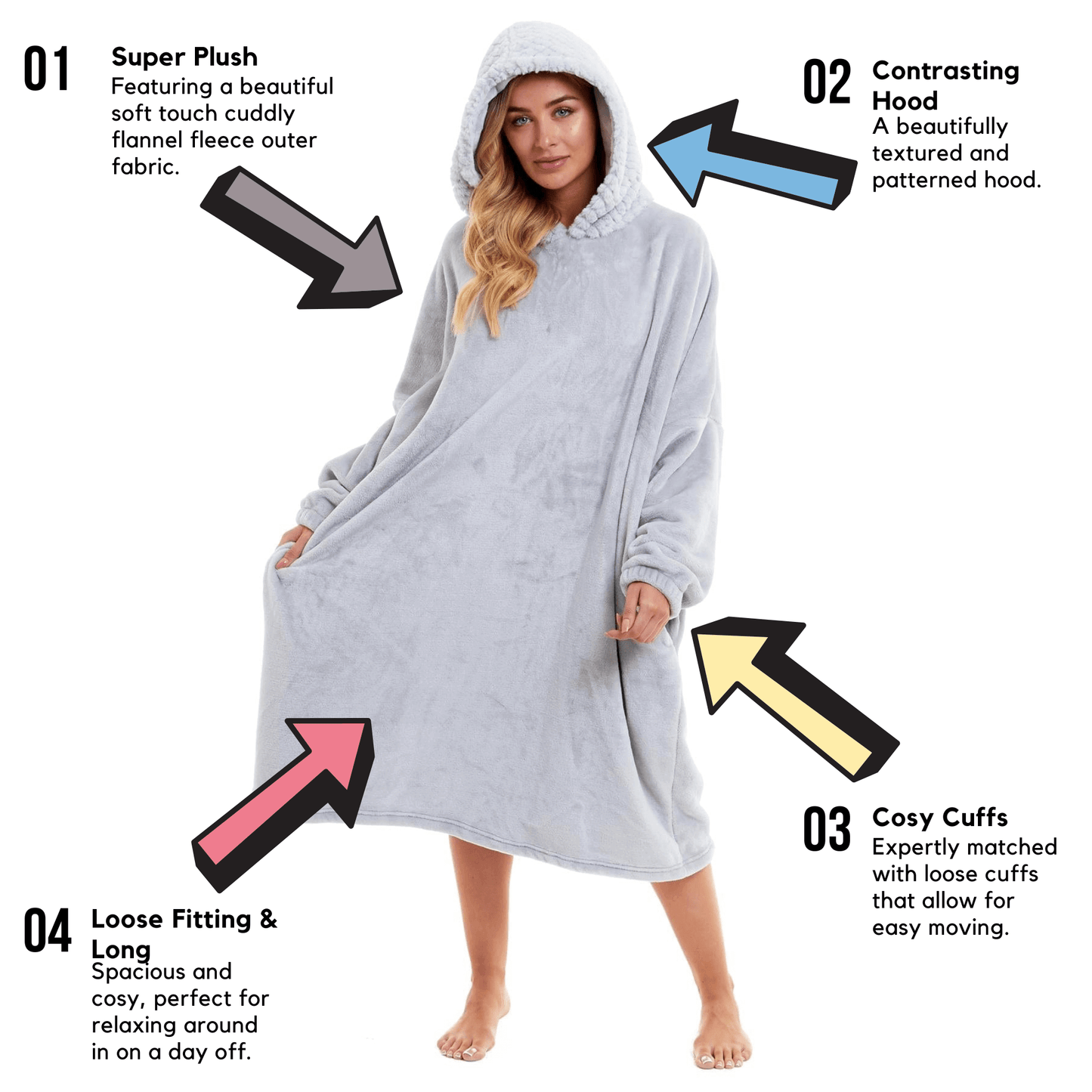 Women's Oversized Plush Hooded Poncho Blanket Cozy Fleece Hoodie with Fur Hood Ideal for Lounging Camping Outdoor Warmth by Daisy Dreamer. Buy now for £21.00. A Hooded Blanket by Daisy Dreamer. _Hi_chtgptapp_optimised_this_description-generator,_Hi_chtgpt