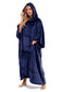 Women's Super Soft Oversized Hooded Poncho Blanket Navy Charcoal Flannel Fleece Cozy Loungewear Nightwear Warm Hoodie One Size Fits Most Adults by Daisy Dreamer. Buy now for £20.00.