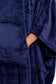 Women's Super Soft Oversized Hooded Poncho Blanket Navy Charcoal Flannel Fleece Cozy Loungewear Nightwear Warm Hoodie One Size Fits Most Adults by Daisy Dreamer. Buy now for £20.00.