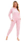 Women's Super Soft Velour Hooded Pyjama Set Comfortable Fleece Loungewear for Lounging Sleeping Pajama Parties in Pink Grey by Daisy Dreamer. Buy now for £20.00.