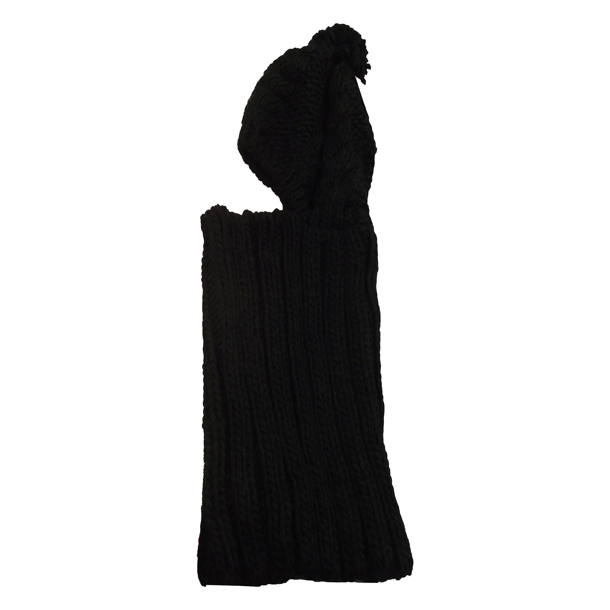 Women's Thermal Beanie Hat with Cable Knit Design and Pom Pom 2-In-1 Snood Scarf Winter Accessory in Cream Pink Black Grey Sock Stack. Buy now for £10.00.