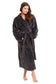 Women's Ultra-Soft Black Leopard Plush Fleece Bath Robe Warm Flannel Loungewear for Home Spa Gym Hotel Chic Animal Print by Daisy Dreamer. Buy now for £20.00.