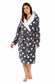 Women's Ultra Soft Plush Fleece Hooded Dressing Gown with Sherpa Lining Star Patterned Cozy Loungewear Nightwear Available in Sizes Small to X Large by Daisy Dreamer. Buy now for £20.00.