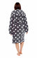 Women's Ultra Soft Plush Fleece Hooded Dressing Gown with Sherpa Lining Star Patterned Cozy Loungewear Nightwear Available in Sizes Small to X Large by Daisy Dreamer. Buy now for £20.00.