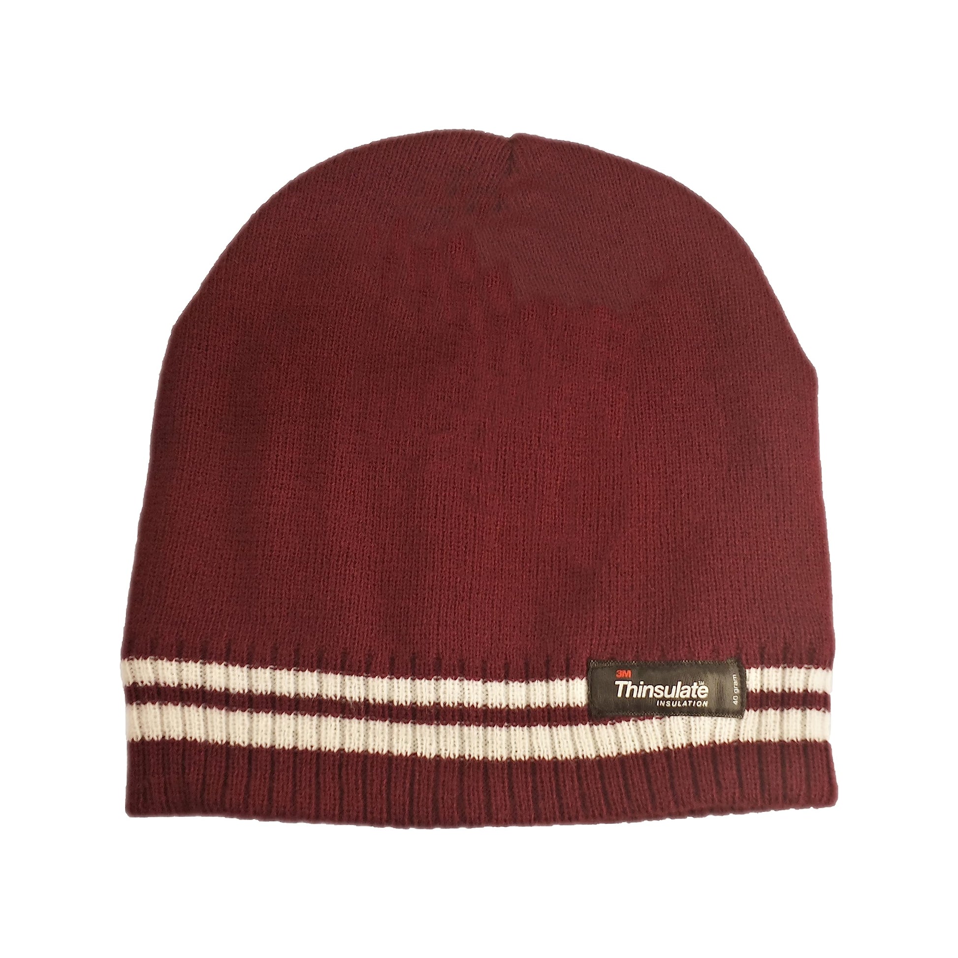 Women's Winter Thermal Beanie Hat with Striped Design and 3M Thinsulate Insulation Warm Acrylic Knit Cap for Cold Weather Fashion Black Red Navy Purple by Sock Stack. Buy now for £8.00.