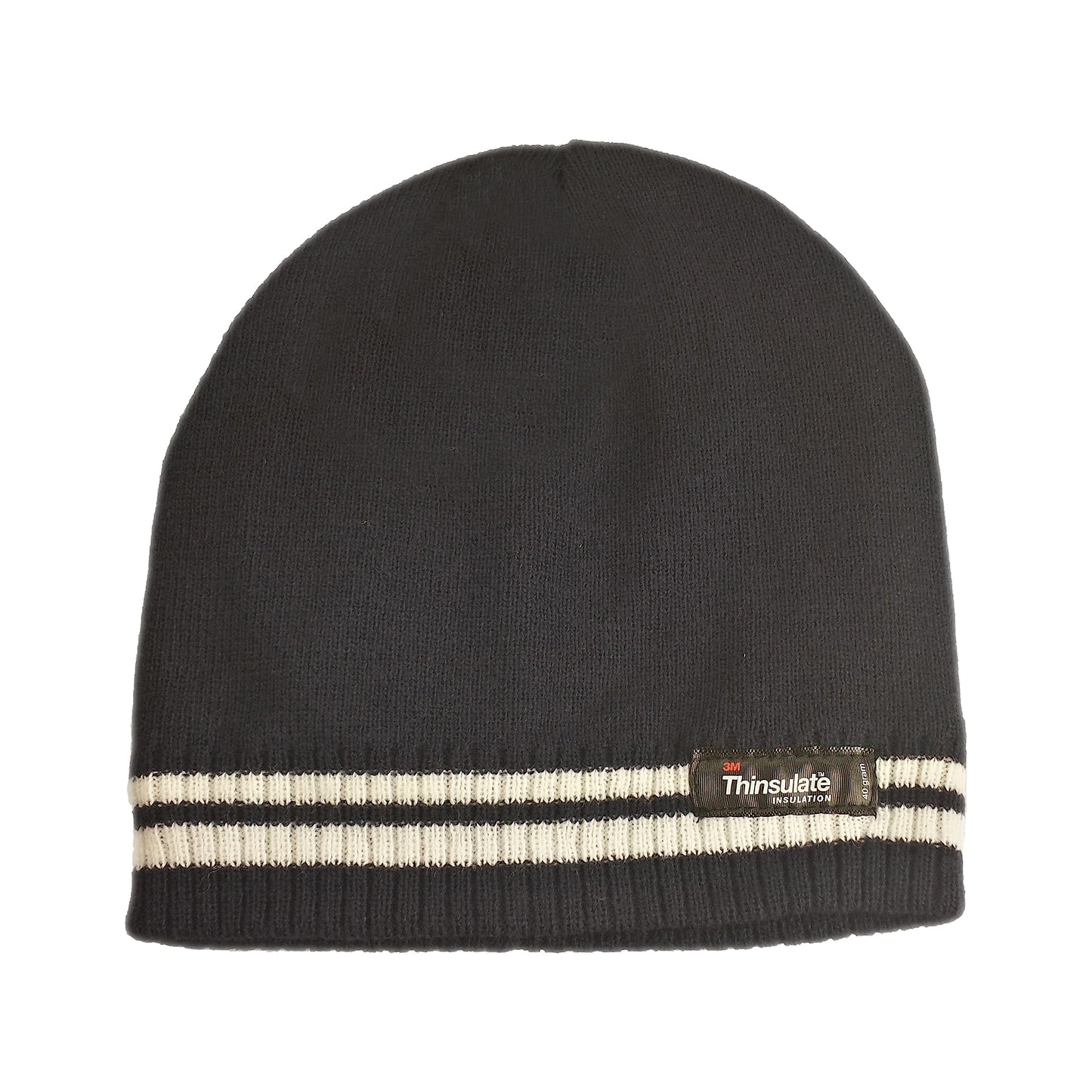 Women's Winter Thermal Beanie Hat with Striped Design and 3M Thinsulate Insulation Warm Acrylic Knit Cap for Cold Weather Fashion Black Red Navy Purple by Sock Stack. Buy now for £8.00.