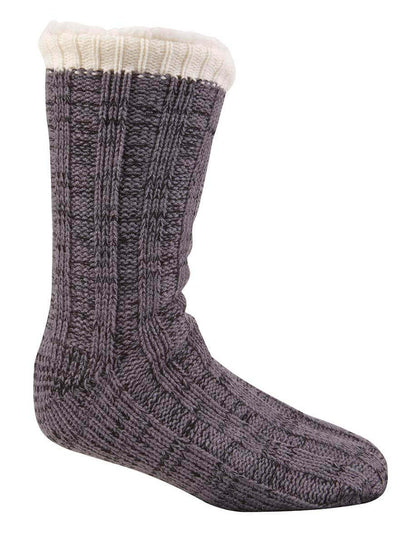 Extra Warm Men's Thermal Chunky Slipper Socks with Non Slip Grips Sherpa Fleece Lining Ideal for Home Lounging and Cold Weather UK 6-11 EU 39-46 Black Grey by Sock Stack. Buy now for £7.00.