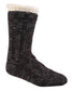 Extra Warm Men's Thermal Chunky Slipper Socks with Non Slip Grips Sherpa Fleece Lining Ideal for Home Lounging and Cold Weather UK 6-11 EU 39-46 Black Grey by Sock Stack. Buy now for £7.00.