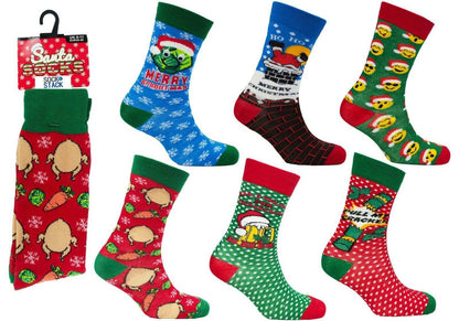 12 Pairs Men's Christmas Socks Cotton Rich Festive Holiday Novelty Designs Santa Claus Turkey Emojis Stocking Filler in UK Sizes 6-11 by Sock Stack. Buy now for £10.00. A Socks by Sock Stack. 6-11,_Hi_chtgptapp_optimised_this_description-generator,_Hi_cht