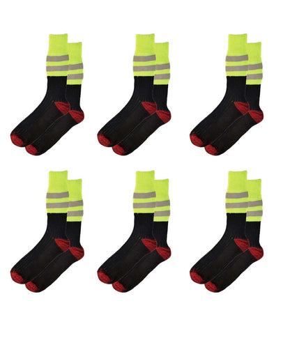 6 Pairs Mens High Visibility Work Socks with Reinforced Heel and Toe Cushioned Support for Steel Toe Boots Ideal for Construction and Industrial Jobs by Sock Stack. Buy now for £10.00. A Socks by Sock Stack. 6-11,_Hi_chtgptapp_optimised_this_description-g